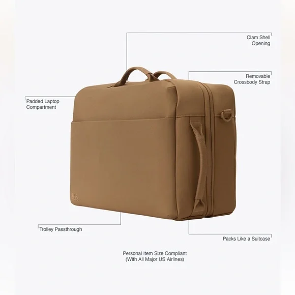 Beis The Ultimate Travel Duffle in Camel NEW - Picture 2 of 5